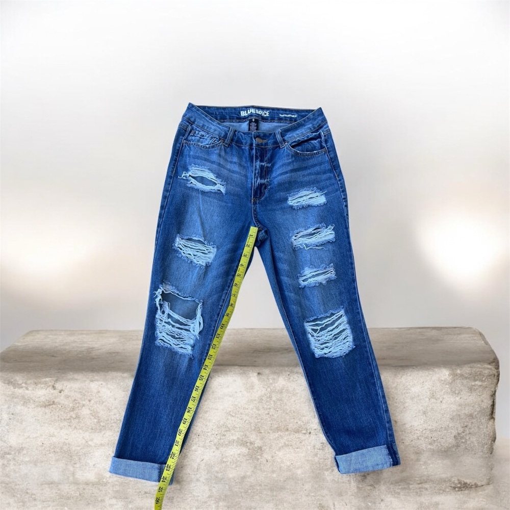 Blue Spice Women's Distressed Boyfriend Jeans mom jeans ankle - Picture 4 of 10